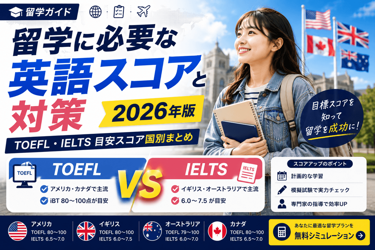 English Score Requirements for Study Abroad 2026 — TOEFL & IELTS by Country
