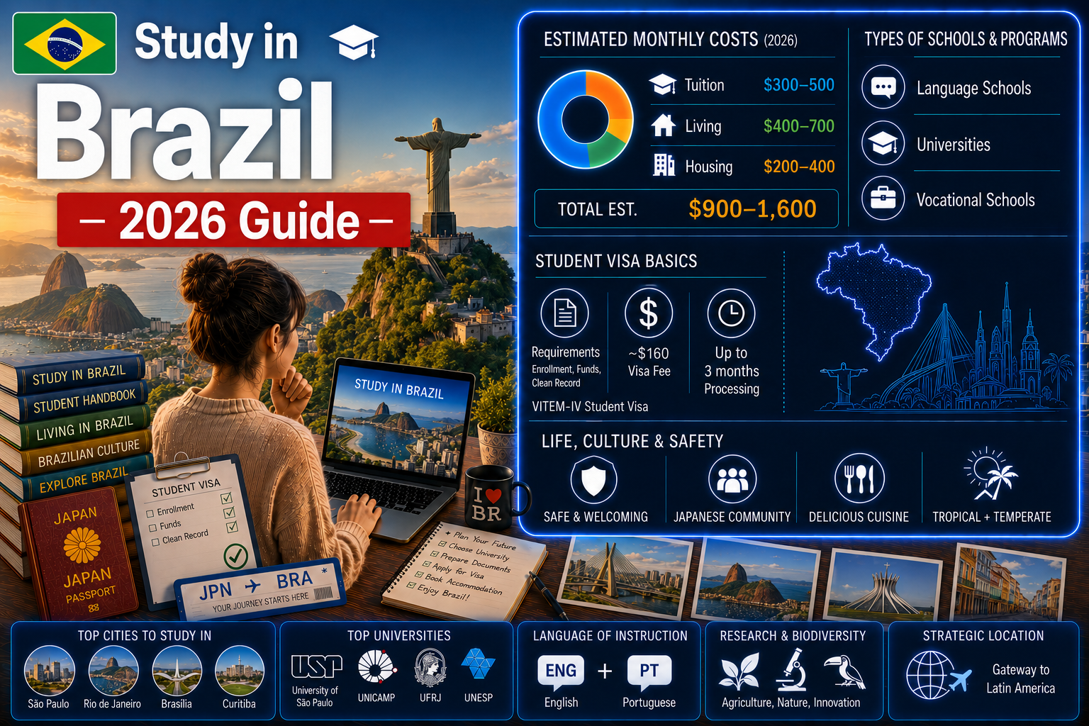Study in Brazil 2026 — Complete Guide to Costs, Schools, Visa & Life