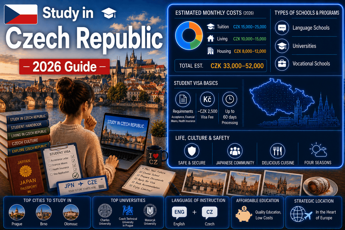 Study in Czech Republic 2026 — Complete Guide to Costs, Schools, Visa & Life