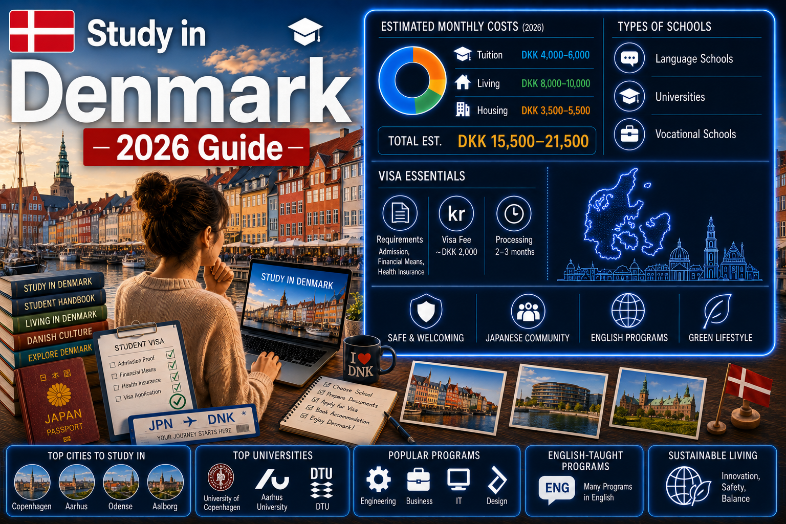 Study in Denmark 2026 — Complete Guide to Costs, Schools, Visa & Life