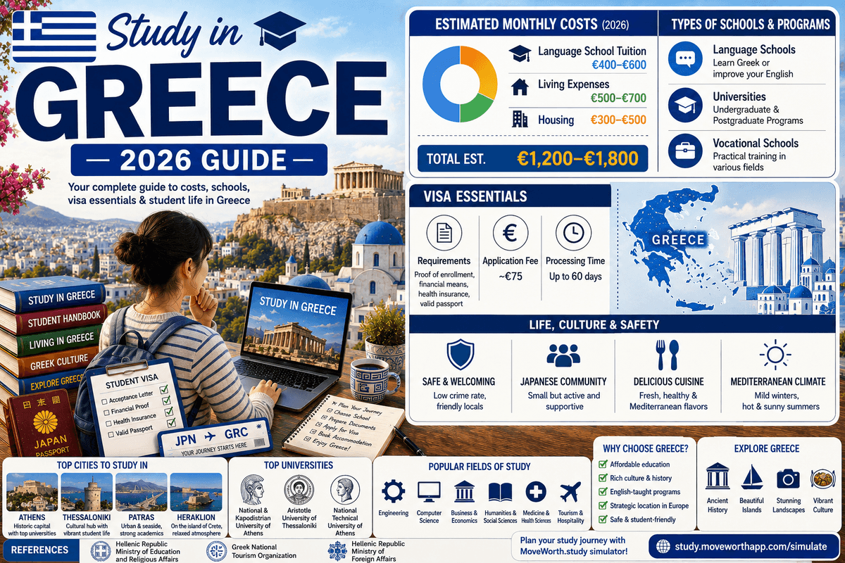 Study in Greece 2026 — Complete Guide to Costs, Schools, Visa & Life