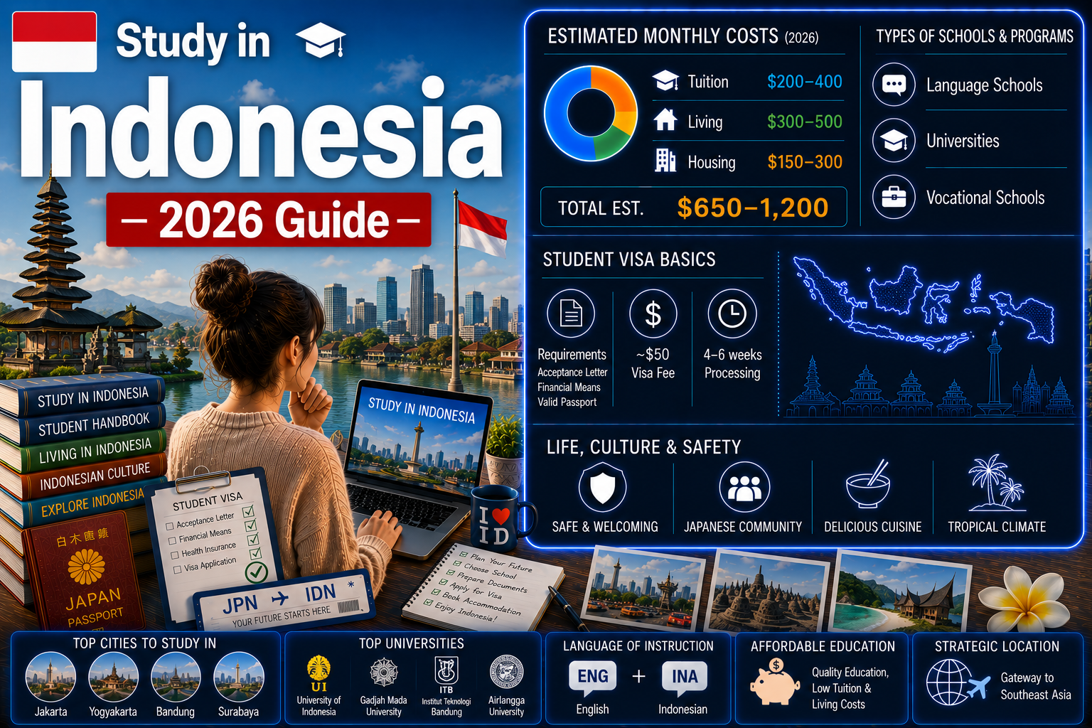 Study in Indonesia 2026 — Complete Guide to Costs, Schools, Visa & Life