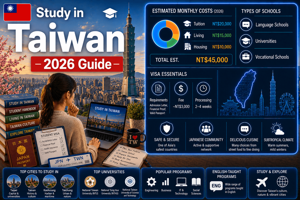 Study in Taiwan 2026 — Complete Guide to Costs, Schools, Visa & Life