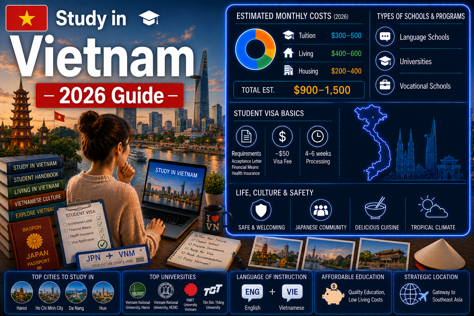 Study in Vietnam 2026 — Complete Guide to Costs, Schools, Visa & Life